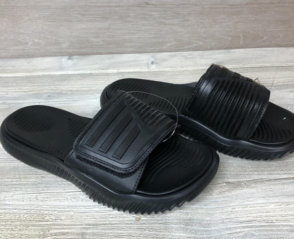 ADIDAS ALPHABOUNCE Triple Black Basketball Slide Sandals Size 7 M GY9416 New